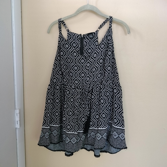 torrid Tops - Torrid Black White Baby Doll Top Adjustable Straps 2X Boho Vacation Beach